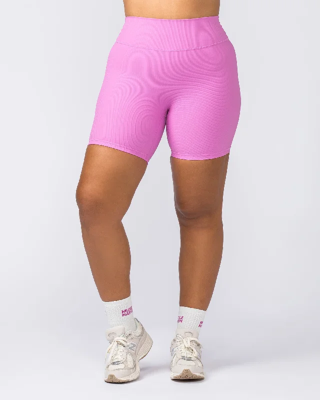 Zero Rise Rib Bike Shorts - Fondant Pink