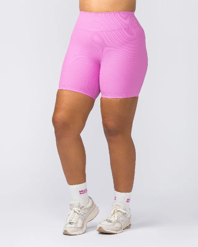 Zero Rise Rib Bike Shorts - Fondant Pink