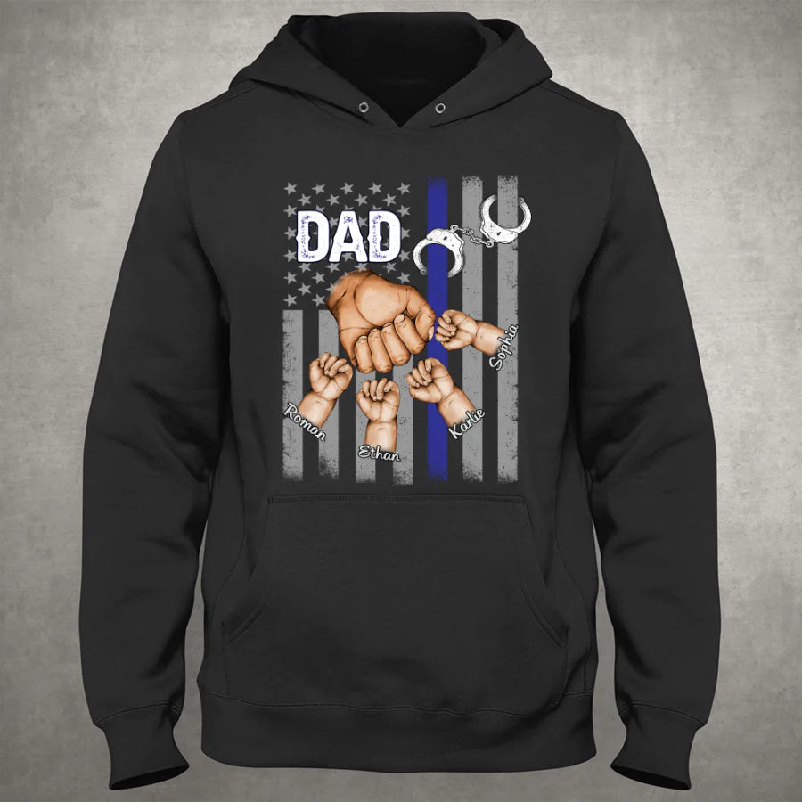 Dad Kids Hands Police Hoodie