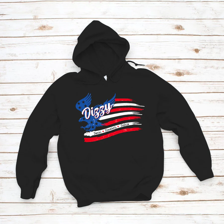 Dizzy With Grandkids Names 4th Of July CTL94 Hoodie