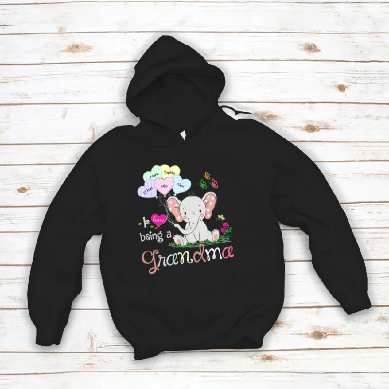 I Love Being A Grandma Elephant Hearts Hoodie