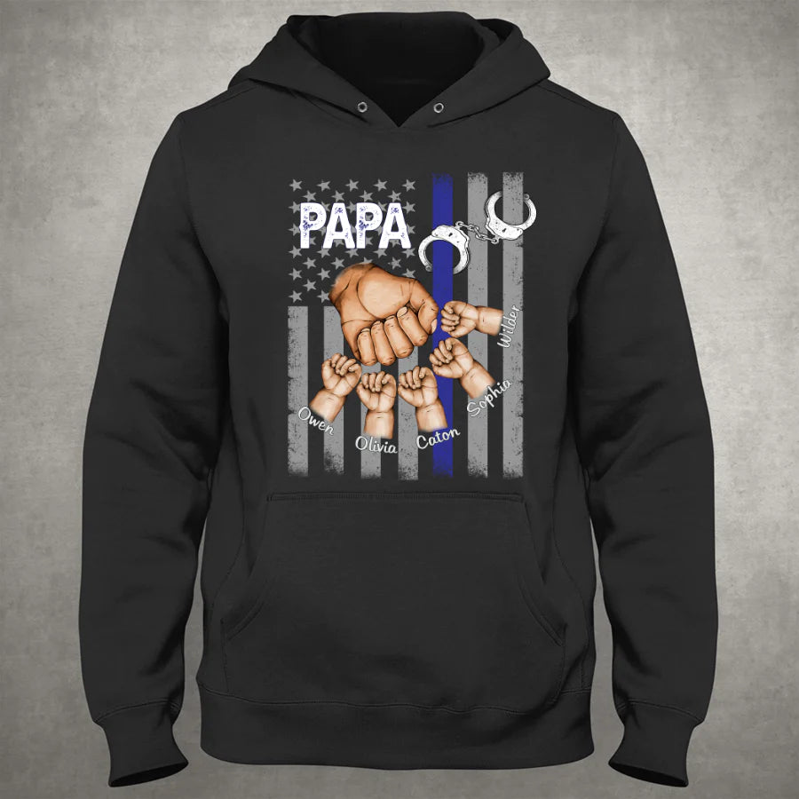 Papa Grandkids Hands Police Hoodie