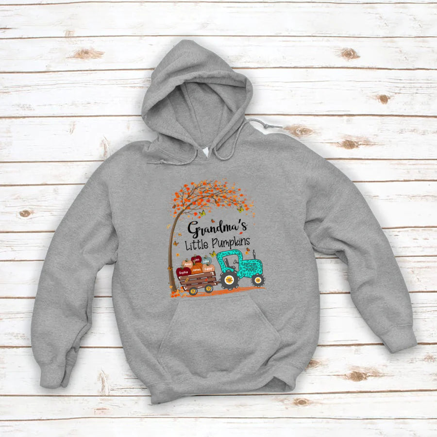 Personalized Grandma's Little Pumpkins With Grandkids Autumn VT01 Hoodie