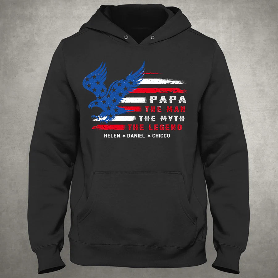 Personalized Papa The Man The Myth The Legend With Grandkids Names CTL94 Hoodie