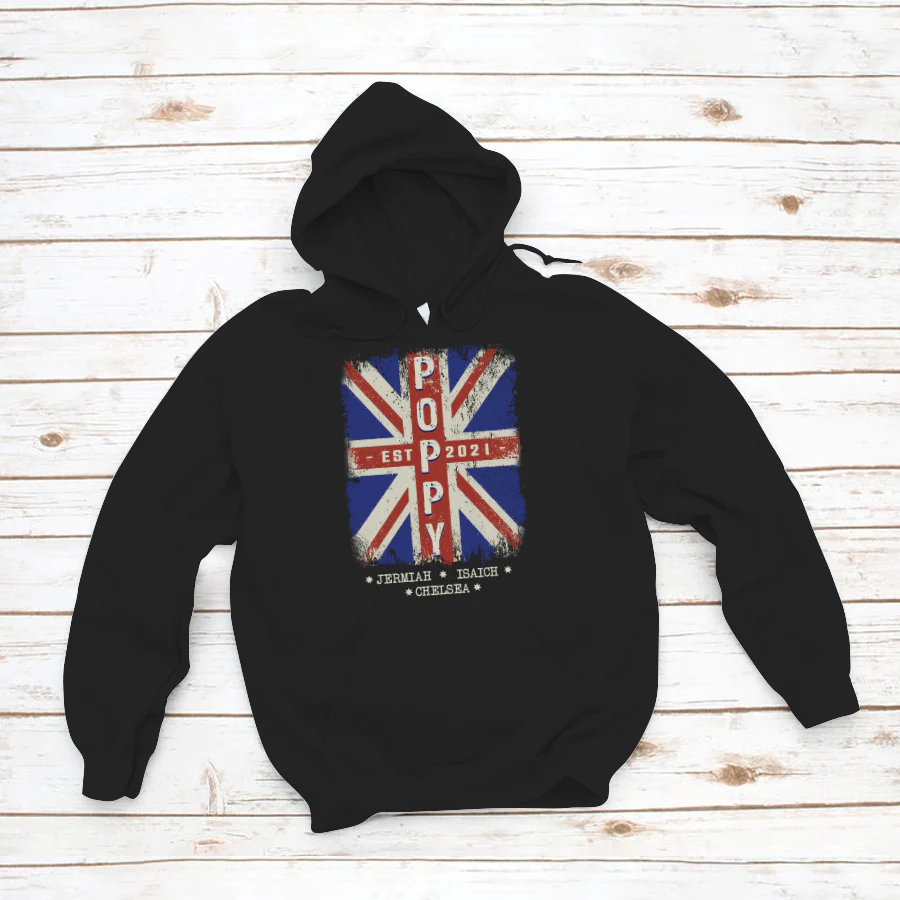 Poppy Est And Grandkids Names Australia Flag CTL94 Hoodie