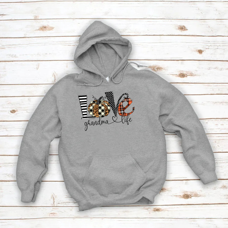 Pumpkin Love Grandma Life Hoodie