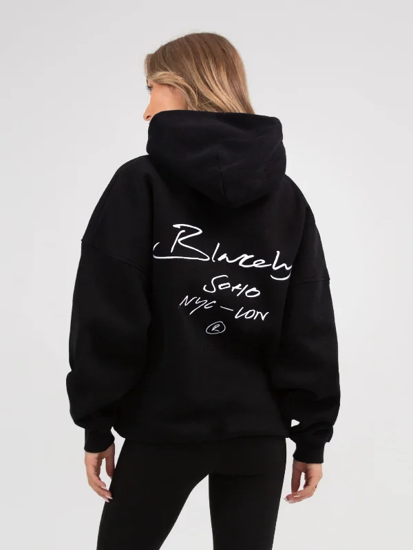 Soho Script Hoodie - Black